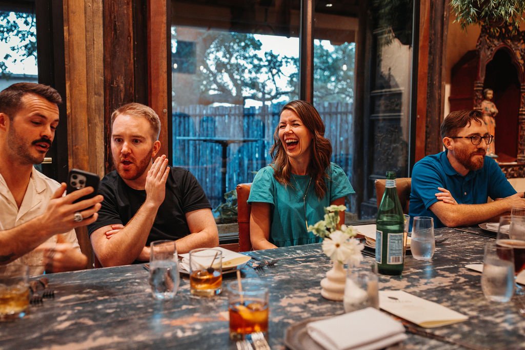 Laughter and connection over dinner